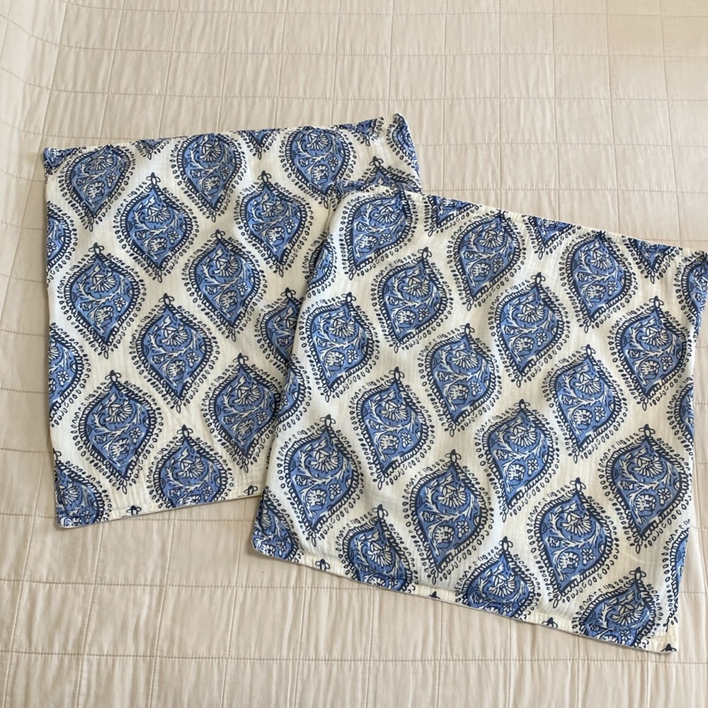 Set of 2 Sonoma Goods for Life Block Print Pillow Covers in 100% Cotton